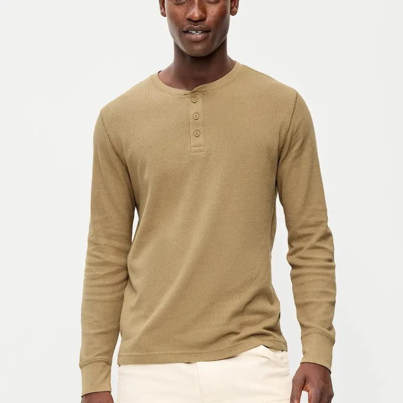 Old Navy Men'S Long-Sleeve Waffle Henley T-Shirt