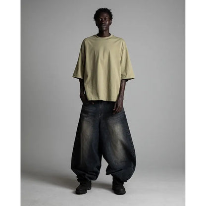 7.5Oz Max Heavyweight Oversized Short Sleeve Casual Streetwear Top Tshirt Cotton Cropped