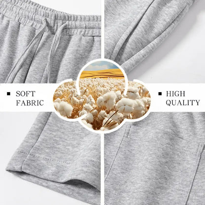 Women's Cotton-Blend Wide-Leg Sweatpants with Elastic Waistband, Drawstring, and Pockets - Soft and Comfortable for Home, Errands, and Everyday Wear in Autumn and Winter