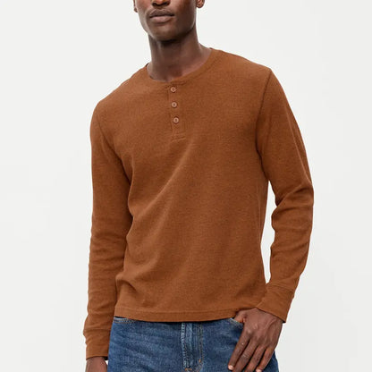 Old Navy Men'S Long-Sleeve Waffle Henley T-Shirt