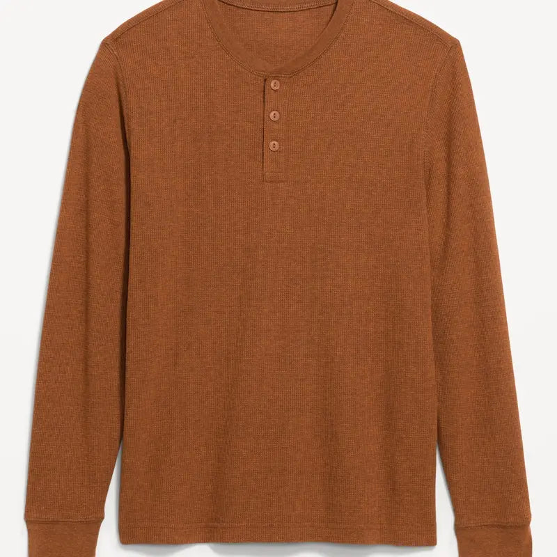 Old Navy Men'S Long-Sleeve Waffle Henley T-Shirt