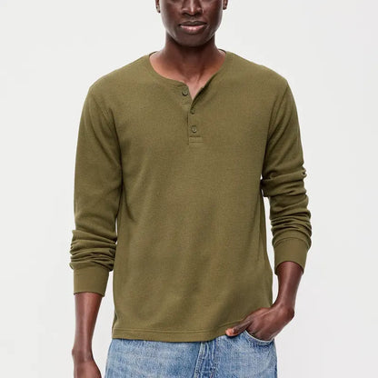 Old Navy Men'S Long-Sleeve Waffle Henley T-Shirt