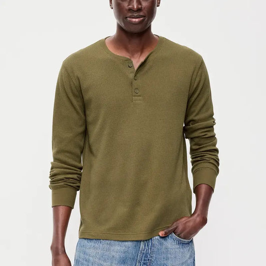 Old Navy Men'S Long-Sleeve Waffle Henley T-Shirt