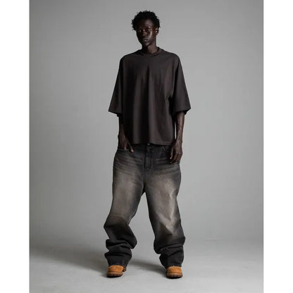 7.5Oz Max Heavyweight Oversized Short Sleeve Casual Streetwear Top Tshirt Cotton Cropped