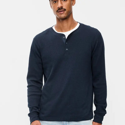 Old Navy Men'S Long-Sleeve Waffle Henley T-Shirt